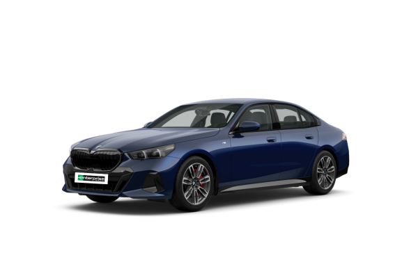 Blauer BMW 530d xDrive von vorne: leistungsstarker Diesel mit Allradantrieb und elegantem Innenraum.