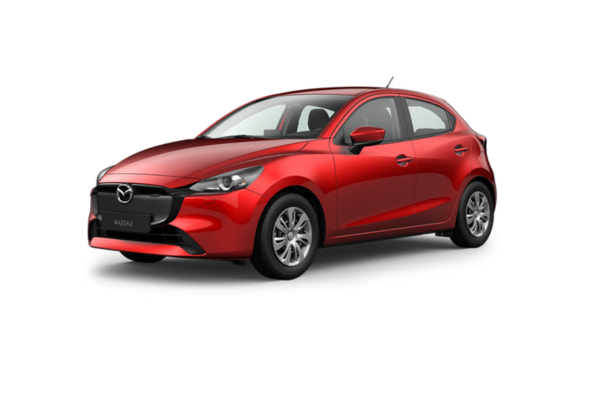 Roter Mazda 2: kompakter, agiler Kleinwagen mit effizienten Motoren und modernem Design