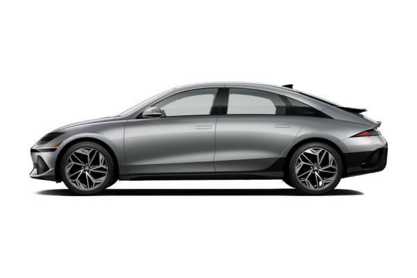 Grauer Hyundai Ioniq 6 Elektrofahrzeug mit schlankem Design