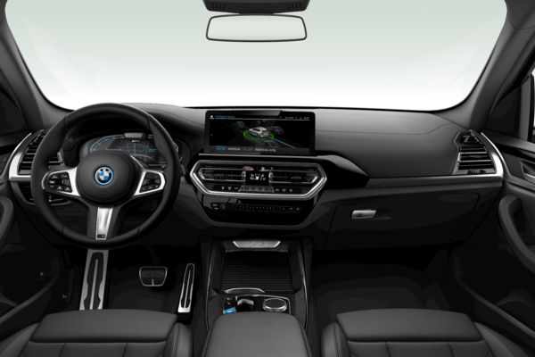 Blauer BMW iX3 Interieur: eleganter Elektro-SUV mit leistungsstarkem Motor und nachhaltigem Design.