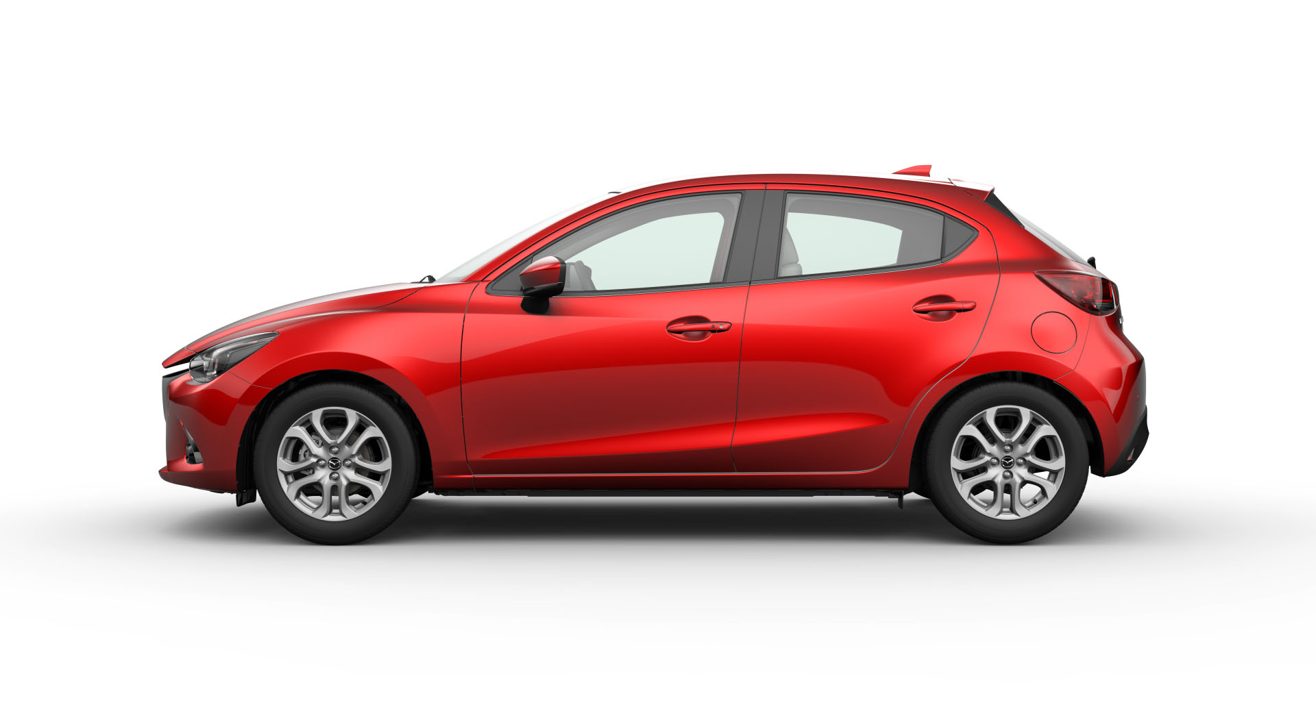 Roter Mazda 2: kompakter, agiler Kleinwagen mit effizienten Motoren und modernem Design